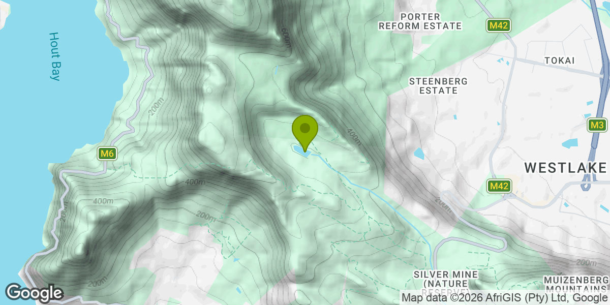 Map showing the location of Silvermine Nature Reserve