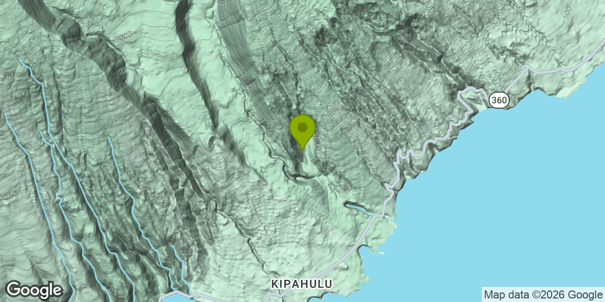 Map showing the location of Pipiwai Trail