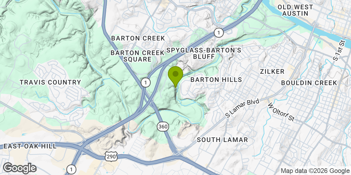Map showing the location of Barton Creek Greenbelt