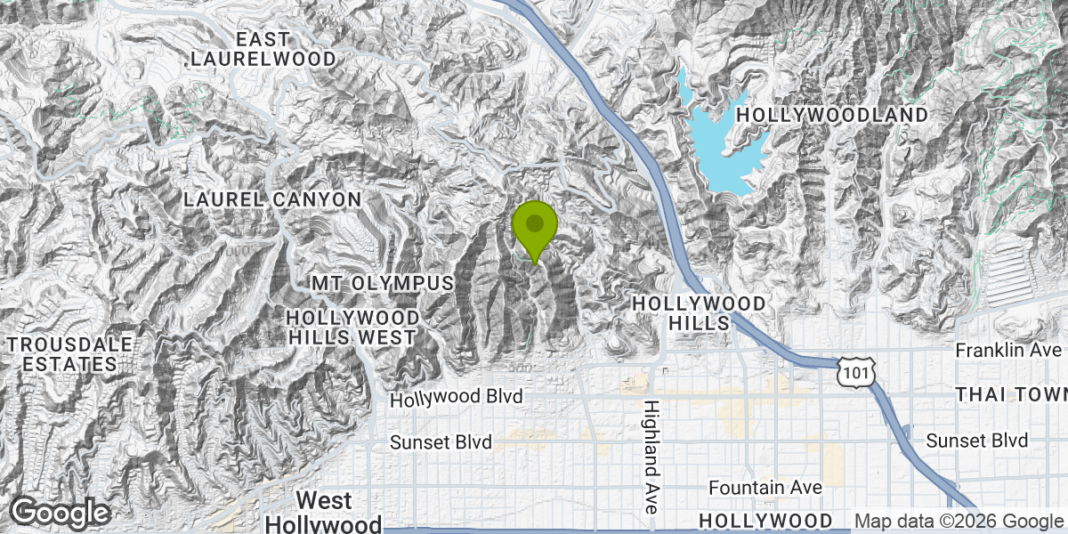 Map showing the location of Runyon Canyon
