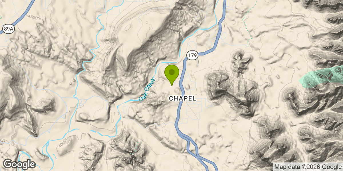 Map showing the location of Cathedral Rock