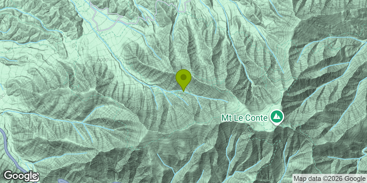 Map showing the location of Rainbow Falls Trail