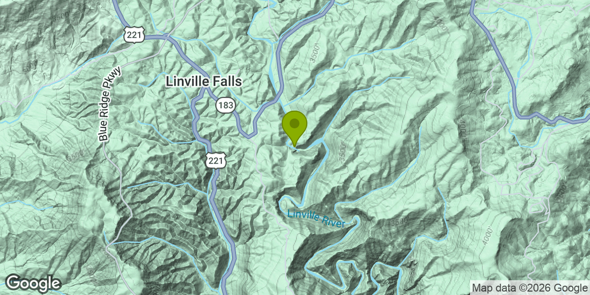 Map showing the location of Linville Falls