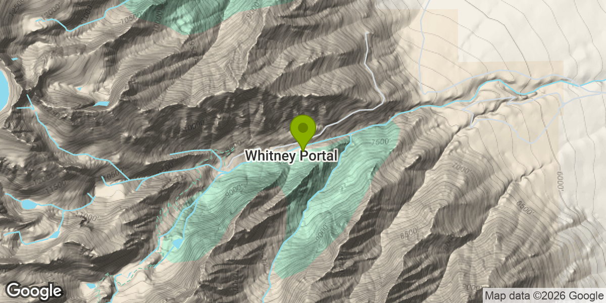 Map showing the location of Mount Whitney