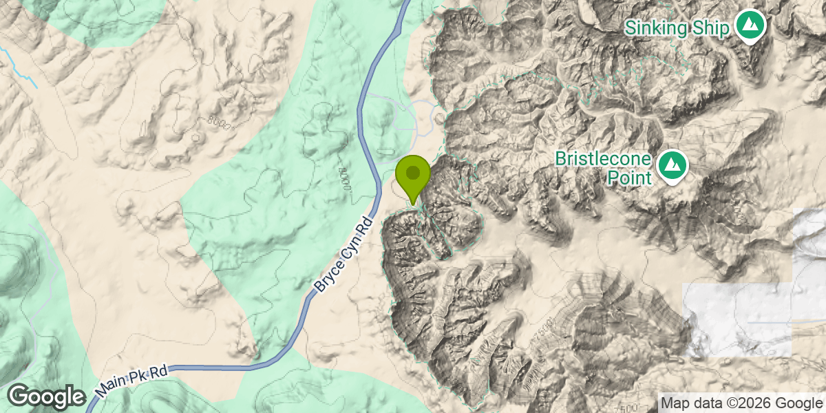 Map showing the location of Navajo Loop and Queen's Garden
