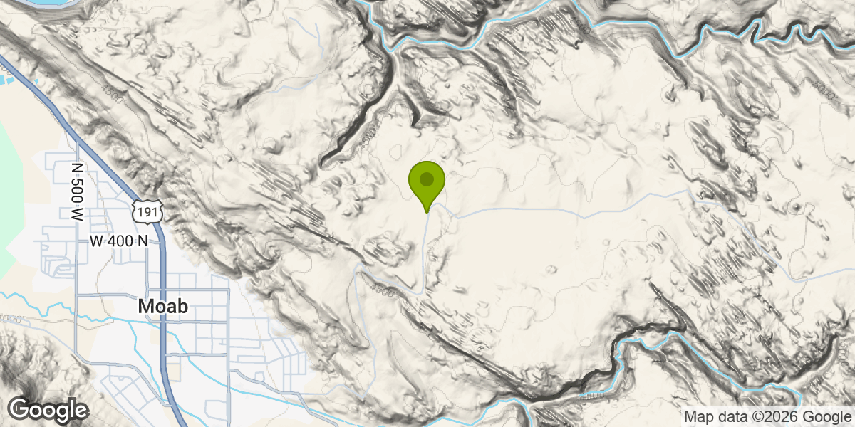 Map showing the location of Slickrock Trail