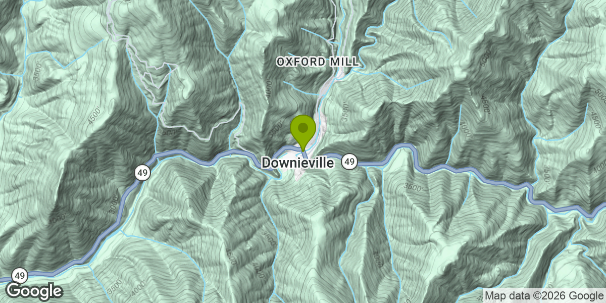 Map showing the location of Downieville Downhill