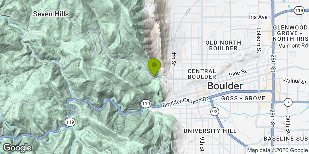 Map showing the location of Mount Sanitas