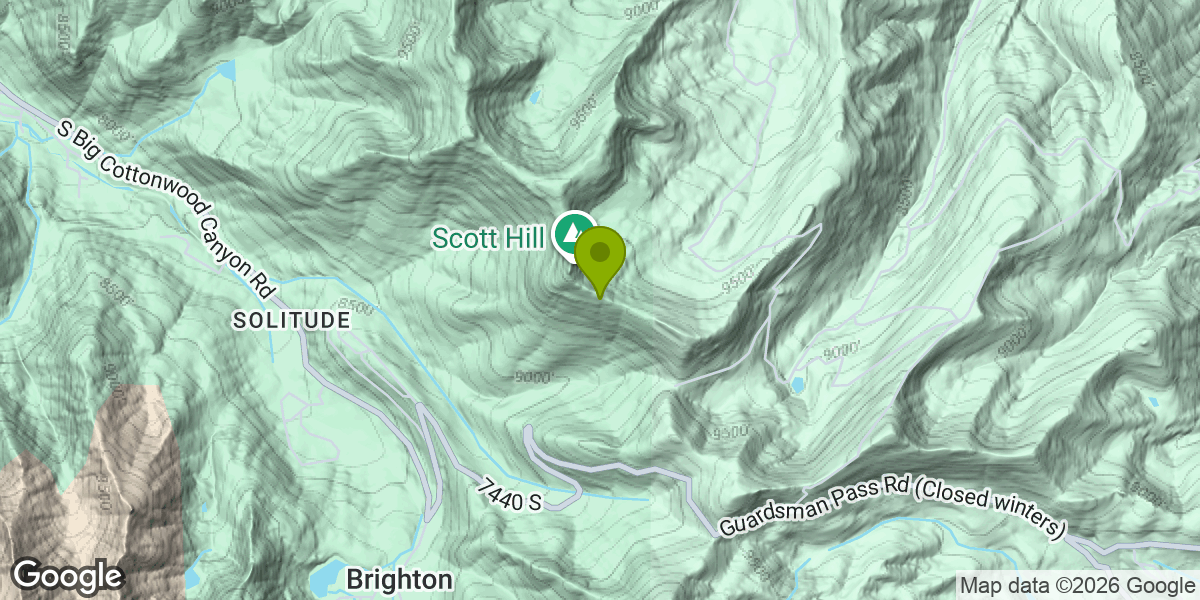 Map showing the location of Wasatch Crest Trail