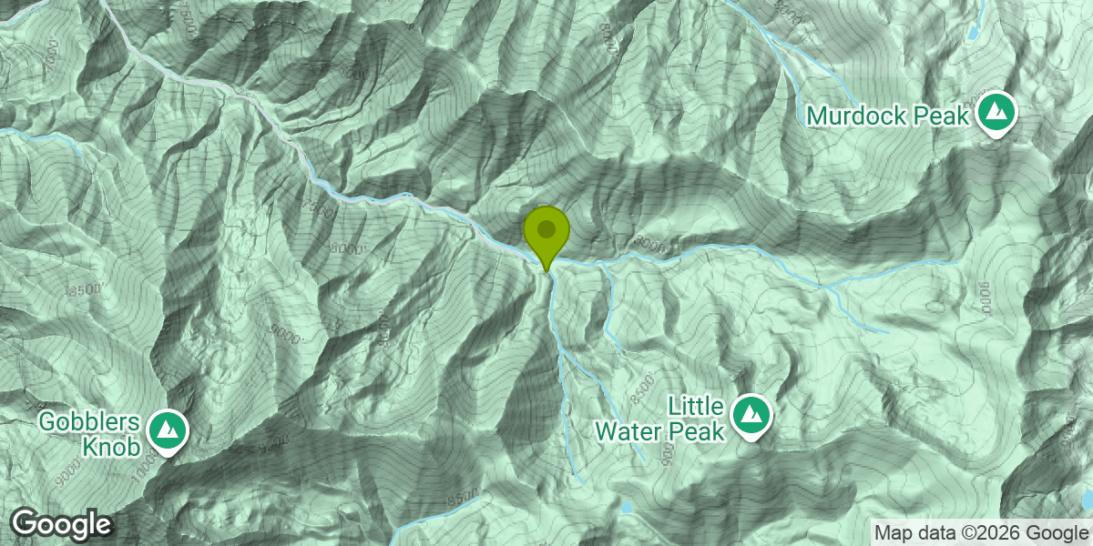 Map showing the location of Dog Lake via Mill Creek Canyon