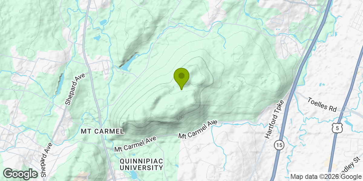 Map showing the location of Sleeping Giant Tower Trail