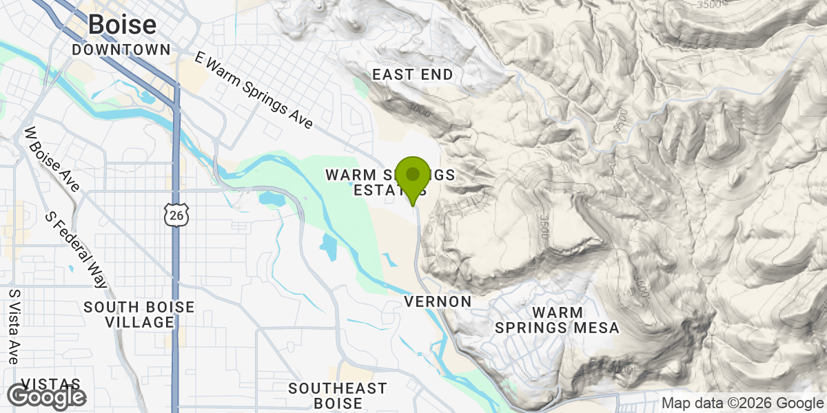 Map showing the location of Table Rock