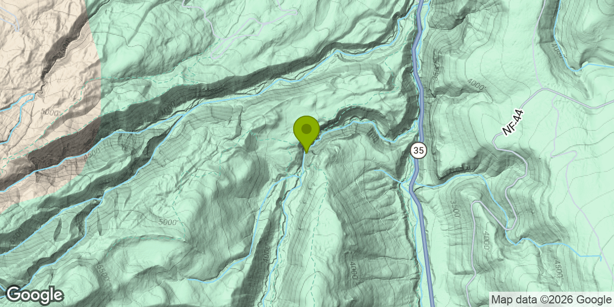Map showing the location of Tamanawas Falls