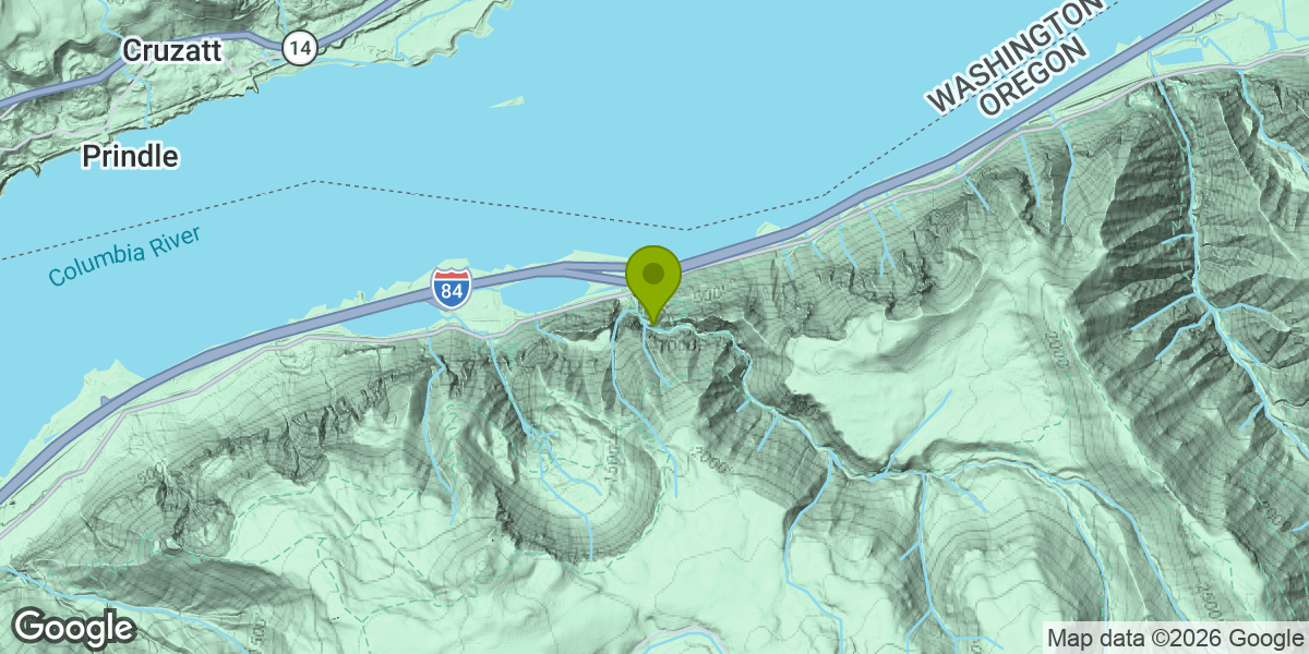 Map showing the location of Multnomah Falls