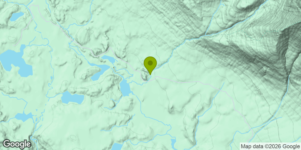 Map showing the location of Katahdin via Hunt Trail