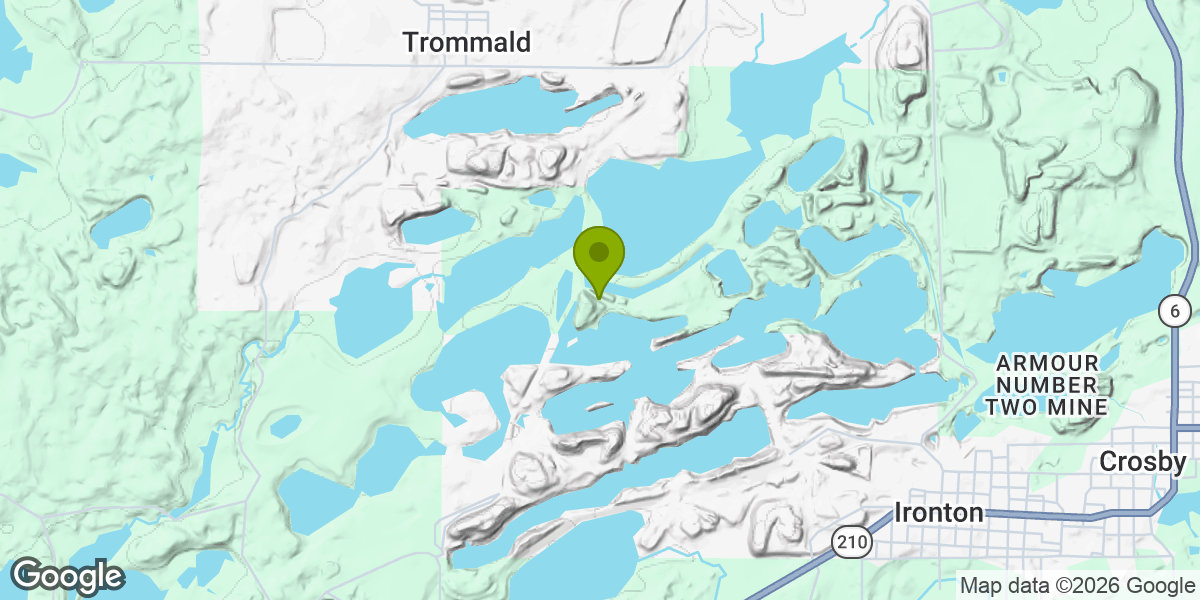 Map showing the location of Cuyuna Lakes Mountain Bike Trails