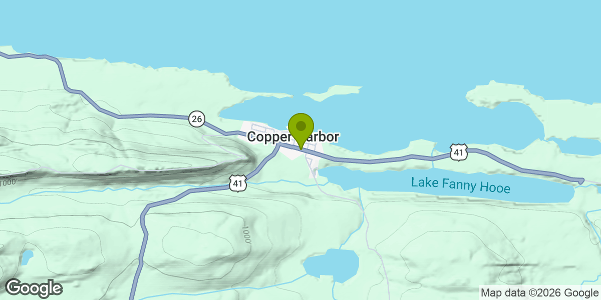 Map showing the location of Copper Harbor Trails