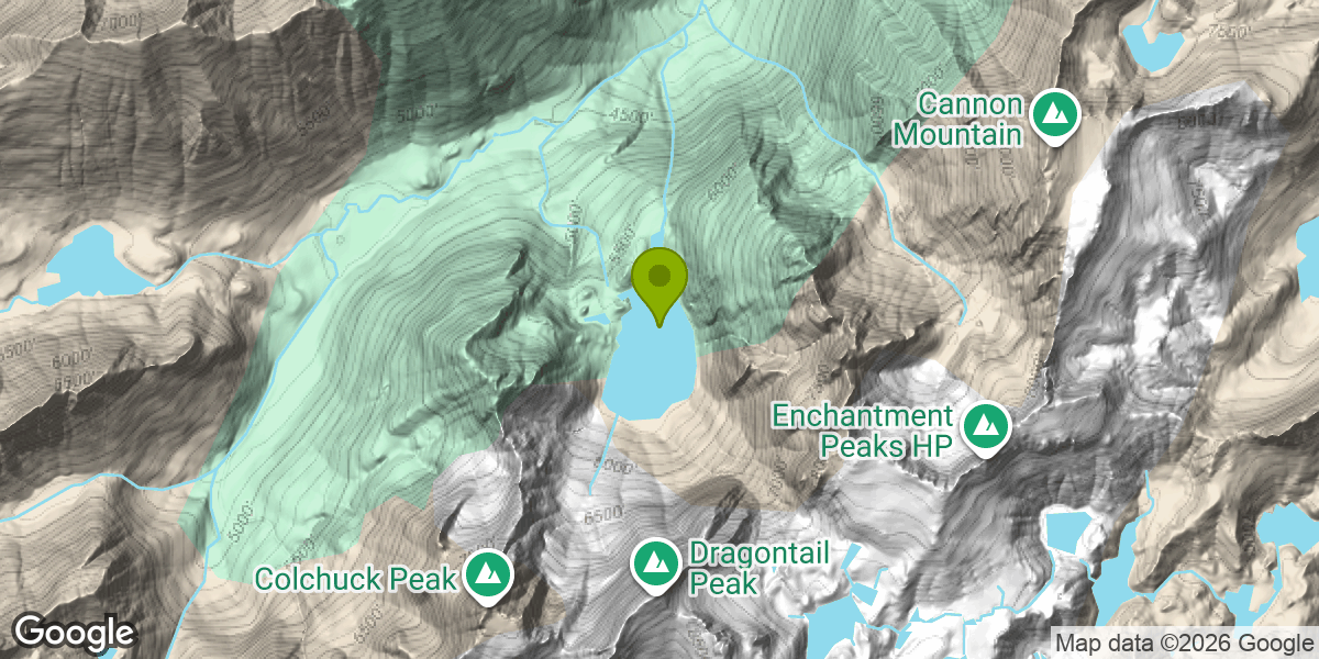 Map showing the location of Colchuck Lake
