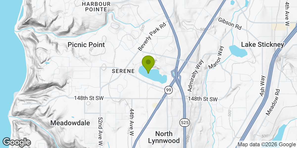 Map showing the location of Lake Serene