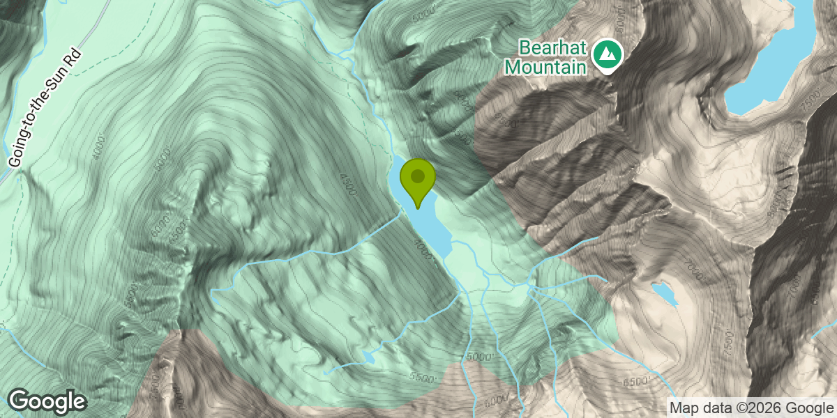 Map showing the location of Avalanche Lake