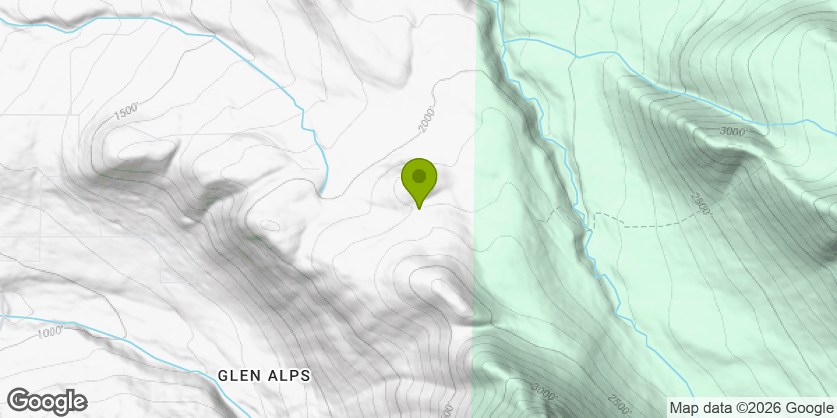 Map showing the location of Flattop Mountain